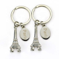 Sample Free Key Chain Maker Custom Logo Key Ring Bulk Zinc Alloy Silver Gold Plated Flower Figure Couple Love Keyring